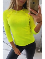 Halenka s ozdobnými knoflíky žlutá neonová Halenka s ozdobnými knoflíky žlutá neonová