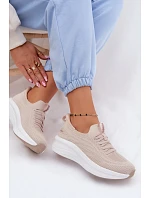 Materiálové Sportovní Boty Dámské Slip-On Kobbo 102425 Béžové