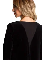 model 15107473 Sametové šaty uvolněného střihu černé - Moe model 15107473 Sametové šaty uvolněného střihu černé - Moe