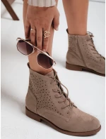 Dámské béžové ažurové kozačky Dstreet model 21992055 - FashionStreet Dámské béžové ažurové kozačky Dstreet model 21992055 - FashionStreet