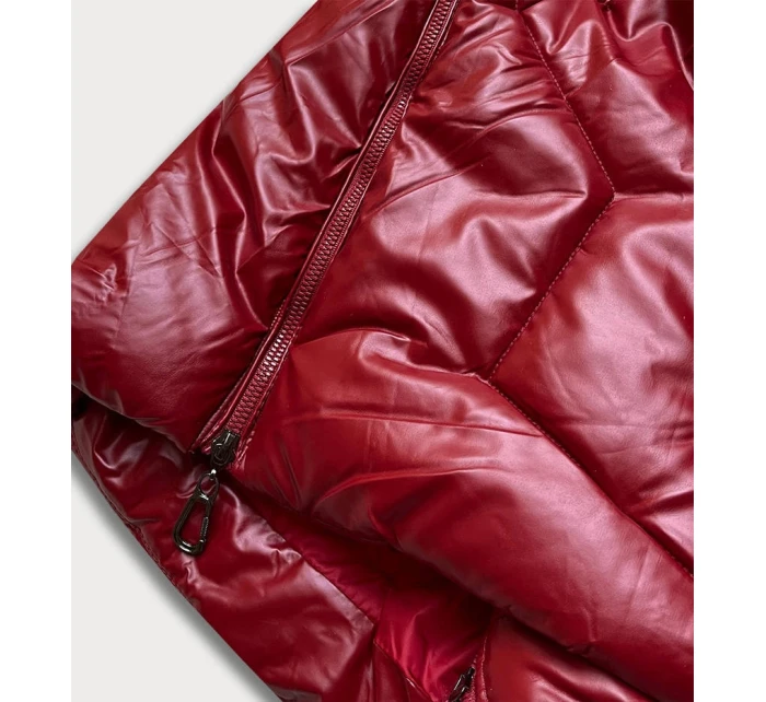 BŁYSZCZĄCA KURTKA ZIMOWA DAMSKA CZERWONA model 21243426 - LHD