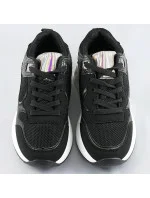 Čierne dámske športové topánky (6348)