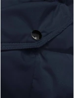 Tmavomodrá dámska zimná páperová bunda (2M-007)