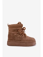 Dámské sněhule na platformě na šněrování Big Star model 22539816 Camel - Big Star Shoes Dámské sněhule na platformě na šněrování Big Star model 22539816 Camel - Big Star Shoes
