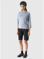 Dámske cyklistické rýchloschnúce tričko s dlhým rukávom 4F - modré