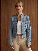Kurtka damska jeansowa niebieska model 22365106 - FashionStreet Kurtka damska jeansowa niebieska model 22365106 - FashionStreet
