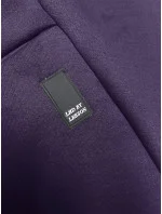 Fialová volná dlouhá dámská mikina se stahovacími lemy model 18875892 - LHD Fialová volná dlouhá dámská mikina se stahovacími lemy model 18875892 - LHD