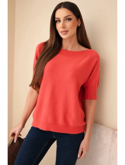 Svetr dámský z viskózy s krátkým rukávem model 21954910 - K-Fashion