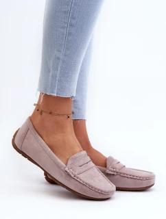 Damskie Zamszowe Mokasyny Fioletowe Lenvie