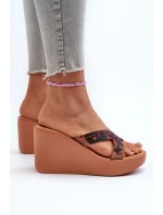 Klapki Damskie Na Koturnie 83520 Ipanema High Fashion Slide Fem Brązowe