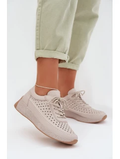 Kožené dámské tenisky s síťovinou Sergio Leone SP-013 šedé