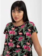 Dámská halenka model 18116277 černá a zelená - FPrice Dámská halenka model 18116277 černá a zelená - FPrice