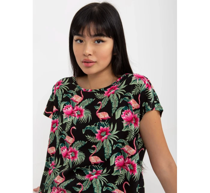 Dámská halenka model 18116277 černá a zelená - FPrice Dámská halenka model 18116277 černá a zelená - FPrice