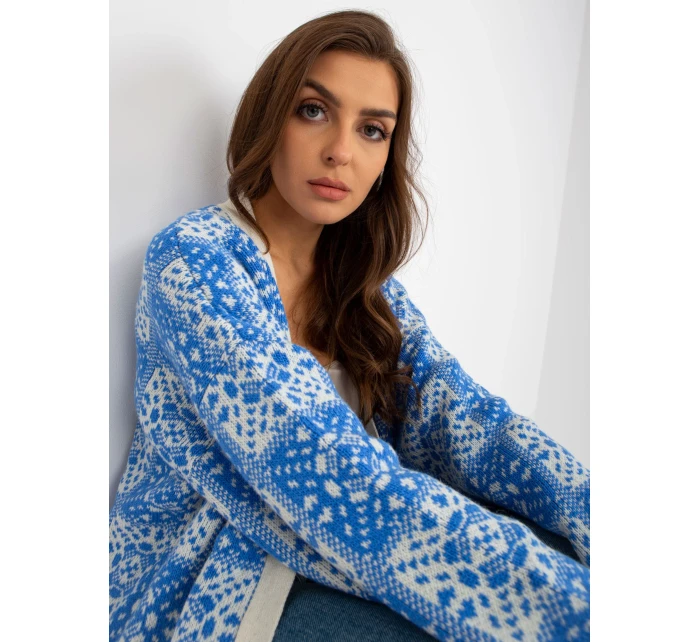 Dámský svetr LC SW model 17657807 bílý a modrý - FPrice