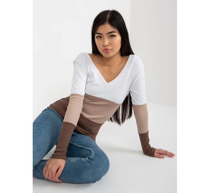 Blúzka RV BZ 8429.18P bielo-hnedá