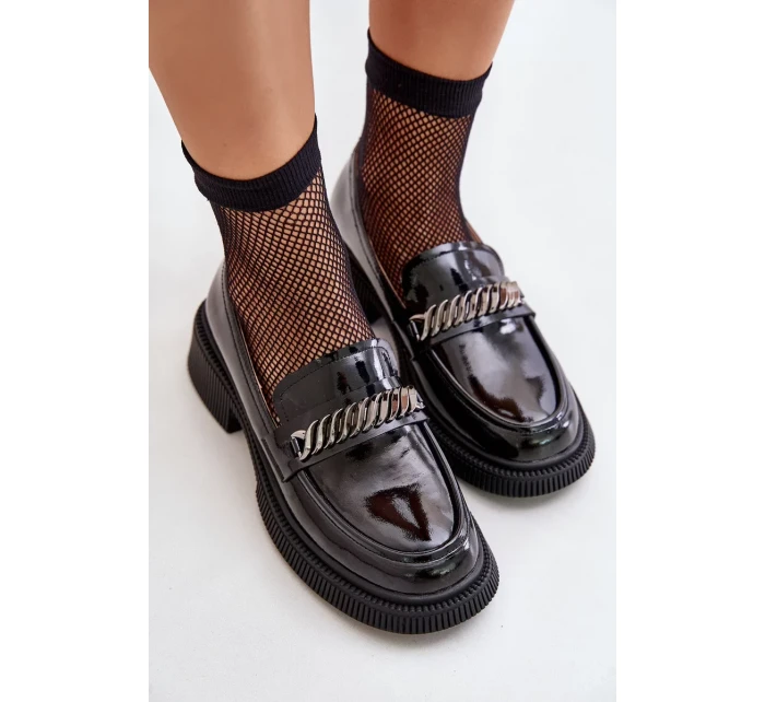 Dámske lakované mokasíny s D&A Black Dámske lakované mokasíny s D&A Black