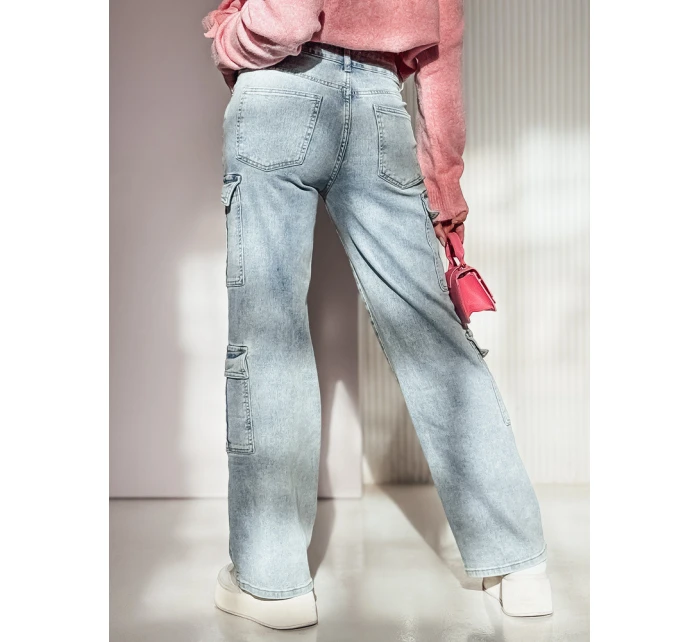 Dámské kalhoty cargo denim modré Dstreet model 21981255 - FashionStreet