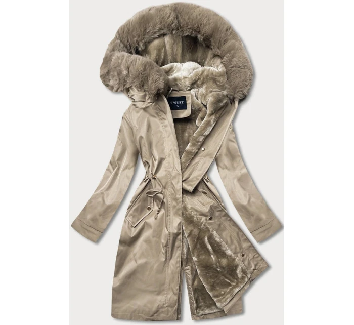 Dámska zimná bunda Teddy beige (b537-46)