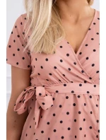 Tmavo marhuľové bodkované šaty