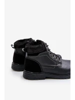 Ocieplane Trapery Męskie Z Eko Skóry Czarne Venredia