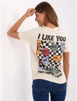 Tričko model 20941886 světle béžové - FPrice Tričko model 20941886 světle béžové - FPrice