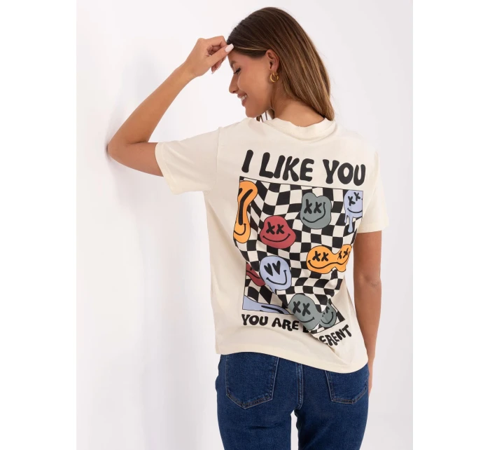 Tričko model 20941886 světle béžové - FPrice Tričko model 20941886 světle béžové - FPrice