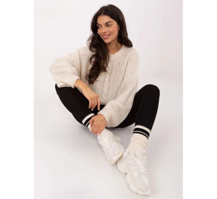 Sweter MI SW model 21749800 jasny beżowy - FPrice Sweter MI SW model 21749800 jasny beżowy - FPrice