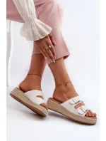 Dámske papuče s opletenou ekokožou, biele Zaloemi Dámske papuče s opletenou ekokožou, biele Zaloemi