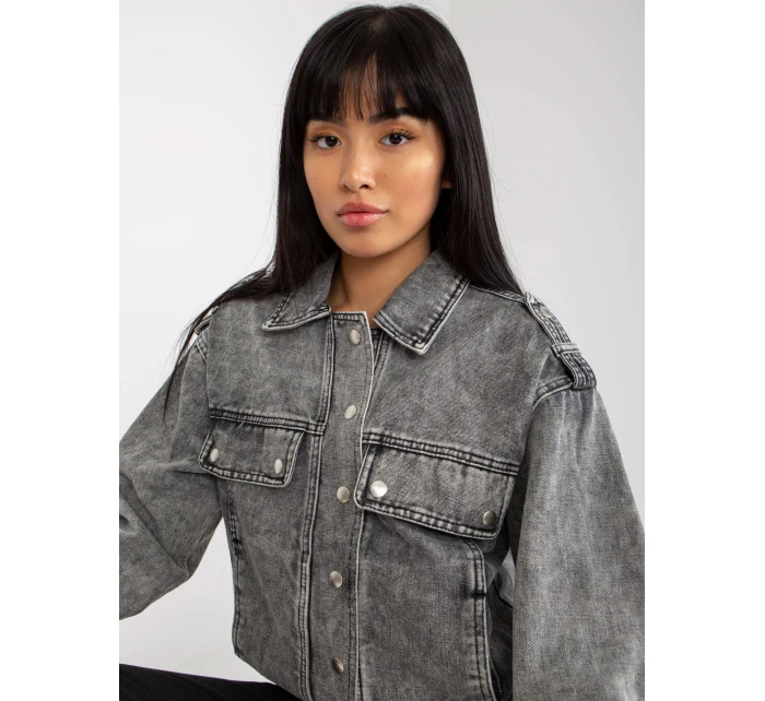 Dámska džínsová bunda EM KR H1830.88 Šedé džínsy - Cimini
