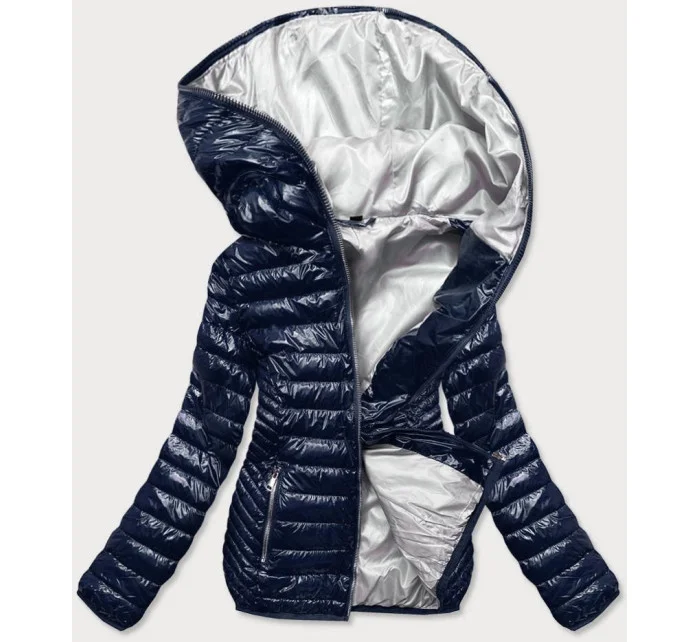 Tmavomodrá dámska prešívaná bunda (B9752)