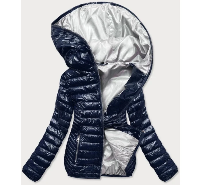 Tmavomodrá dámska prešívaná bunda (B9752)