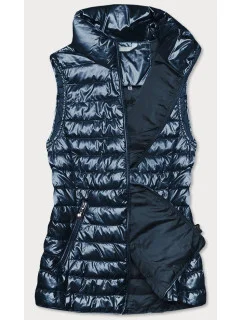Tmavomodrá metalická dámska vesta (M20-6806-99)