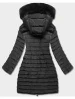 Prešívaná bunda s kapucňou čierna (l22-9865-1)