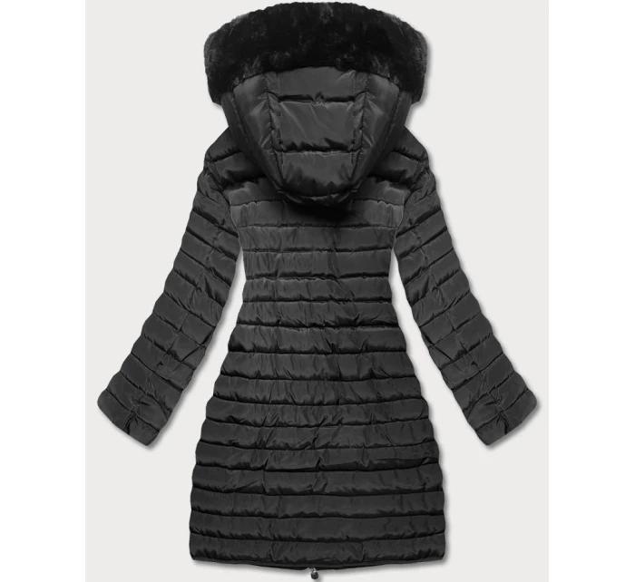 Prešívaná bunda s kapucňou čierna (l22-9865-1)
