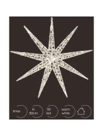 DEKORATÍVNY PRÍVESOK SNEHOVÁ VLOČKA 50LED STRIEBRO