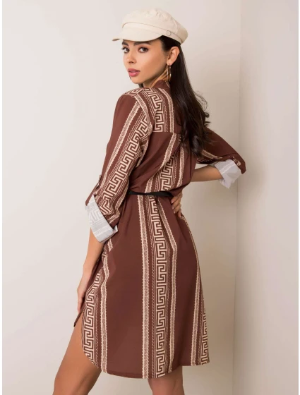 Šaty DHJ SK model 14829128 hnědá - FPrice Šaty DHJ SK model 14829128 hnědá - FPrice