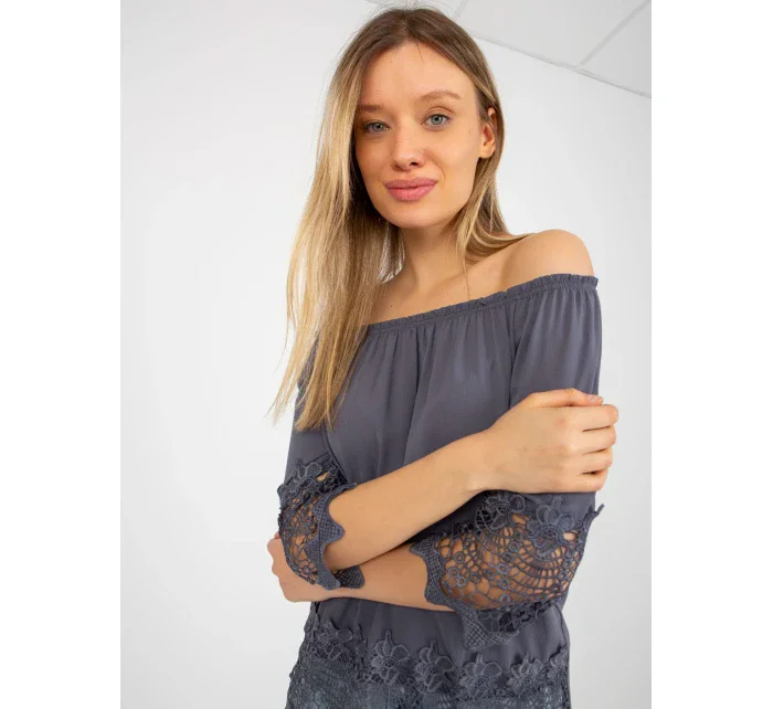 Dámska blúzka LK BZ 506188.32X grafit - FPrice Dámska blúzka LK BZ 506188.32X grafit - FPrice