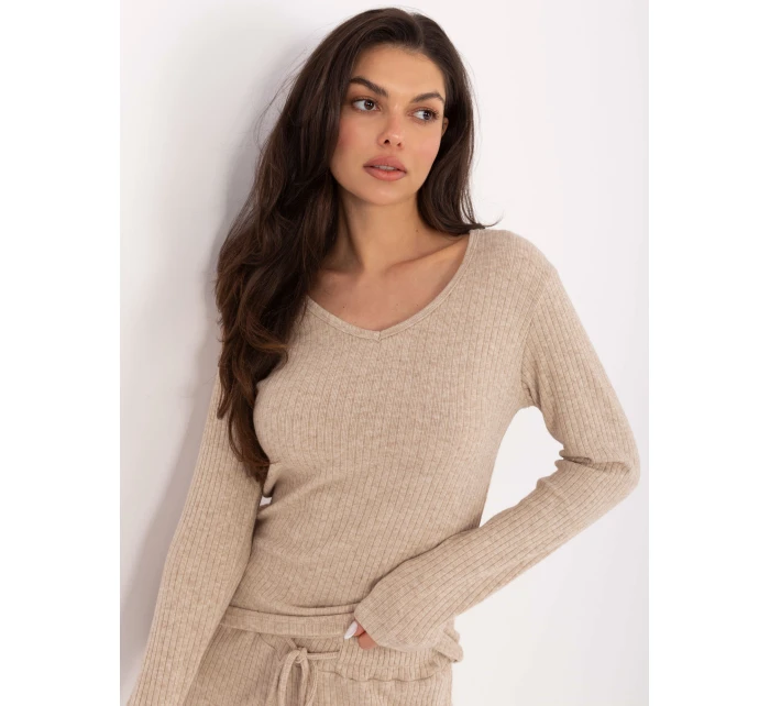 Sweter SM SW model 21771748 beżowy - FPrice Sweter SM SW model 21771748 beżowy - FPrice