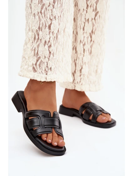 Dámské nazouváky na nízkém podpatku Černé Paris model 22010083 - Step in style Dámské nazouváky na nízkém podpatku Černé Paris model 22010083 - Step in style