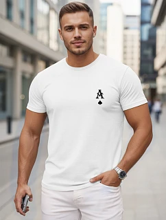 Pánske bavlnené tričko s potlačou AS Pik, biele, FashionStreet NX5130R