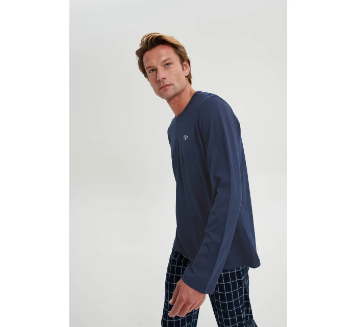 Vamp - Pánske pyžamo s kockovanými nohavicami 21924 - Vamp