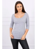 Halenka s kulatým výstřihem šedá melanžová Halenka s kulatým výstřihem šedá melanžová