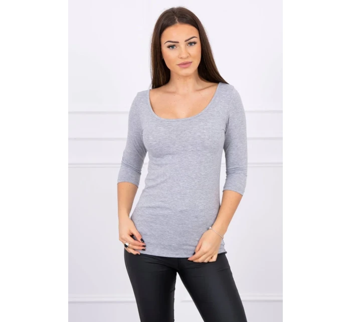 Halenka s kulatým výstřihem šedá melanžová Halenka s kulatým výstřihem šedá melanžová