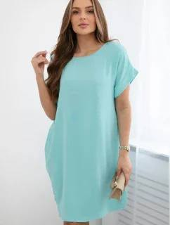Šaty s vreckami svetlá mäta