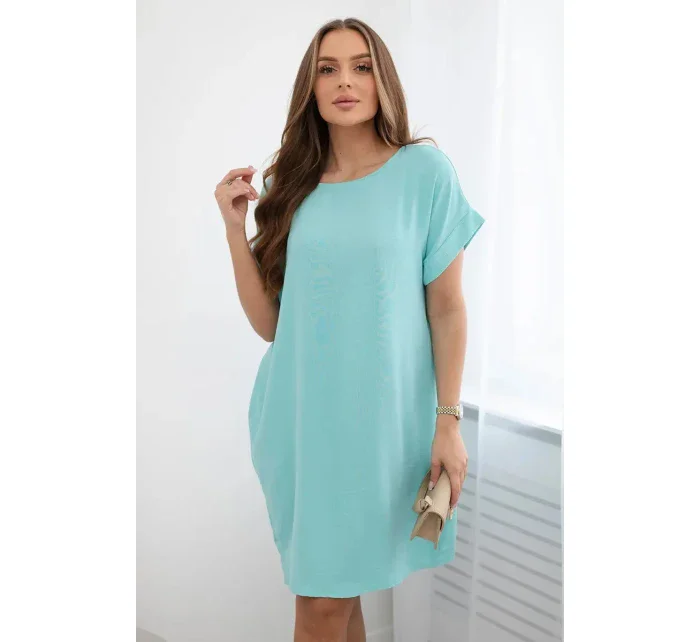 Šaty s vreckami svetlá mäta