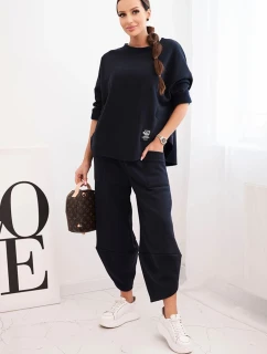 Dámská tepláková souprava z materiálu se širokými nohavicemi model 21489458 - K-Fashion