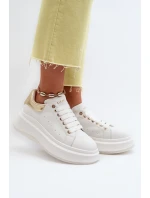 Dámské kožené tenisky model 21650209 Bílé - Goe Dámské kožené tenisky model 21650209 Bílé - Goe