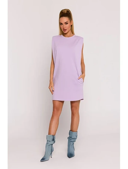 Mini šaty s na ramenou fialové model 19660944 - Moe