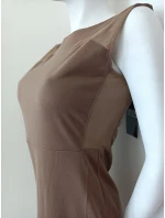 Dámske šaty bez rukávov 18417 hnedé - Koucla