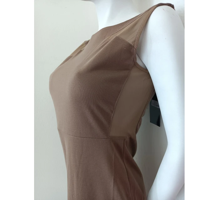 Dámske šaty bez rukávov 18417 hnedé - Koucla